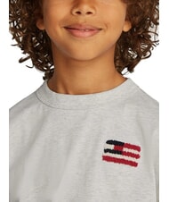 TOMMY HILFIGER TH KIDS Kurz&auml;rmeliges T-Shirt mit Flagge Schneewei&szlig;es Heidekraut - Kinder-T-Shirt - 3