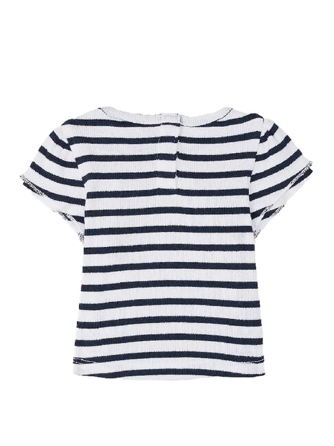 TH KIDS BABY Kurzarmhemd Dunkelblau, Marineblau, Wei&szlig;, Breton-Streifen - Strampler und Baby-Outfits