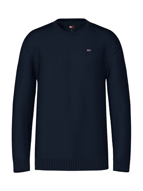 TH JEANS  Rundhalsausschnitt aus Baumwolle dunkle Nachtmarine - Herrenpullover