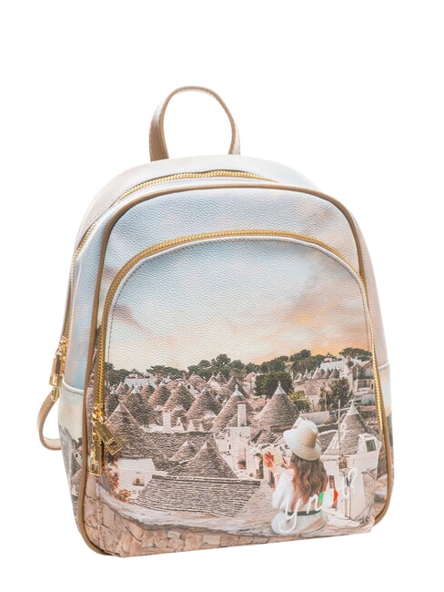 YESBAG Runder Rucksack mit zwei F&auml;chern romantische Trulli - Damentaschen