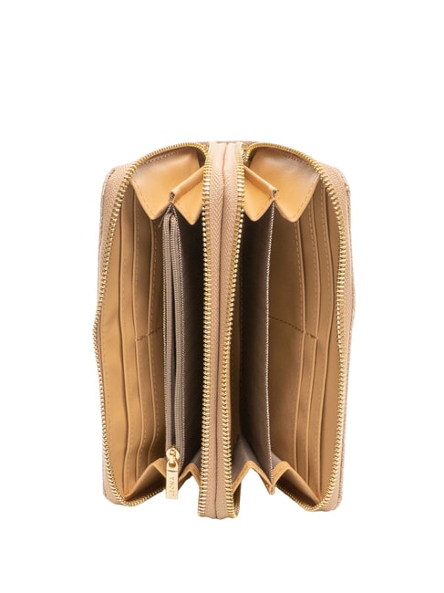 LUX Gro&szlig;e Geldb&ouml;rse mit Rei&szlig;verschluss Karamell - Brieftaschen Damen