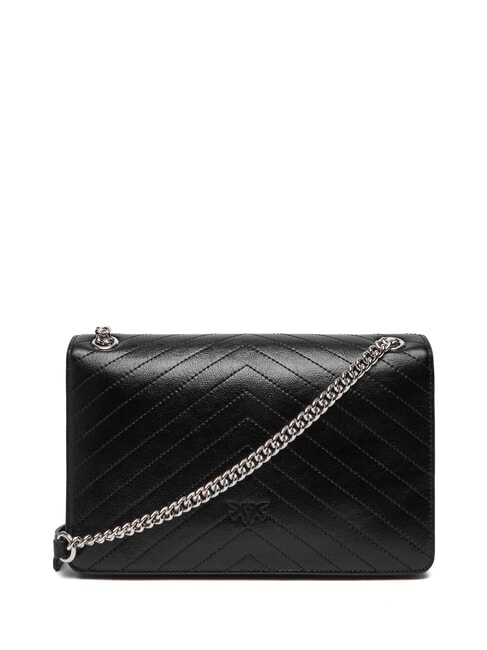 LOVE ONE LIGHT Mittelgro&szlig;e gesteppte Ledertasche schwarze Limousine - mattsilber - Damentaschen