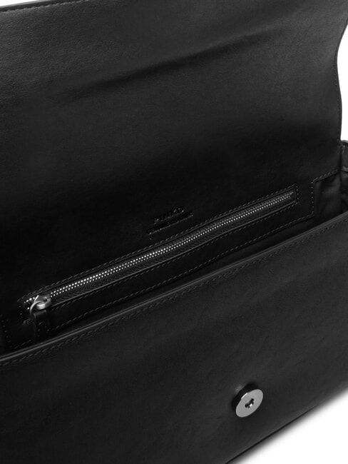 LOVE ONE Schultertasche aus Leder schwarze Limousine - mattsilber - Damentaschen