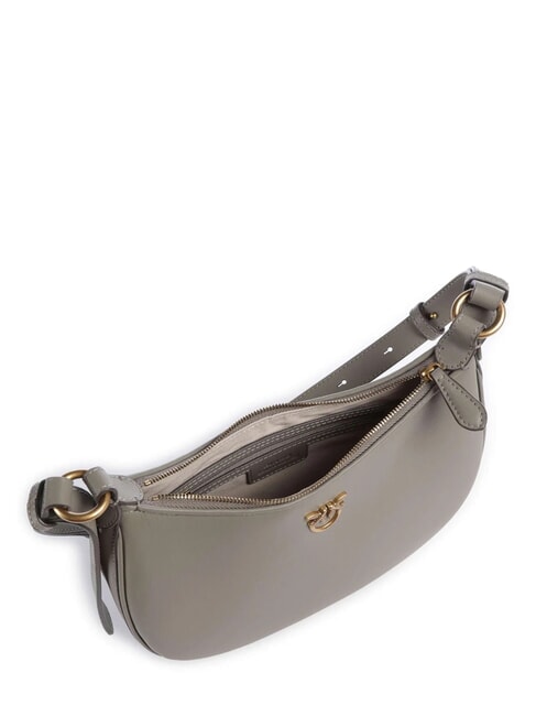 HALF MOON Umh&auml;ngetasche aus Leder Walnuss-Antikgold - Damentaschen