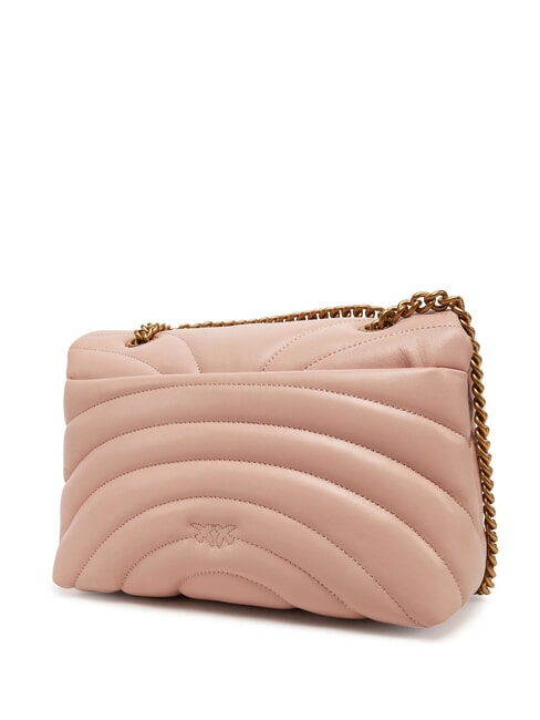 LOVE PUFF CLASSIC Umh&auml;ngetasche aus Nappaleder Puder-Antikgold - Damentaschen