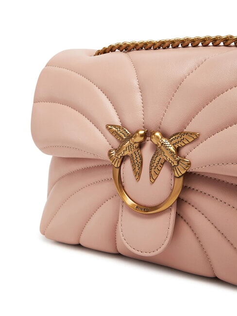 LOVE PUFF CLASSIC Umh&auml;ngetasche aus Nappaleder Puder-Antikgold - Damentaschen