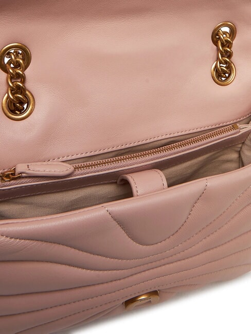 LOVE PUFF CLASSIC Umh&auml;ngetasche aus Nappaleder Puder-Antikgold - Damentaschen