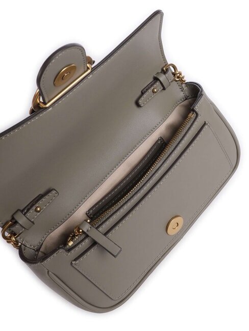 LOVE ONE POCKET Umh&auml;ngetasche aus Leder Walnuss-Antikgold - Damentaschen