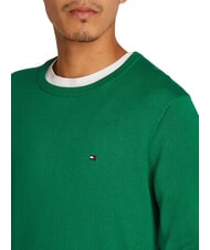 TOMMY HILFIGER TH Pullover mit Mikrologo und Rundhalsausschnitt neues Gr&uuml;n - Herrenpullover - 3