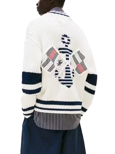 TH Strickjacke aus Baumwolle mit Kn&ouml;pfen ecru - Herrenpullover