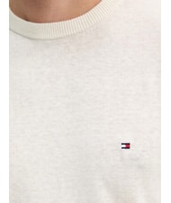 TOMMY HILFIGER TH Pullover aus Leinenmischgewebe mit Rundhalsausschnitt Elfenbeinbl&uuml;tenblatt - Herrenpullover - 4