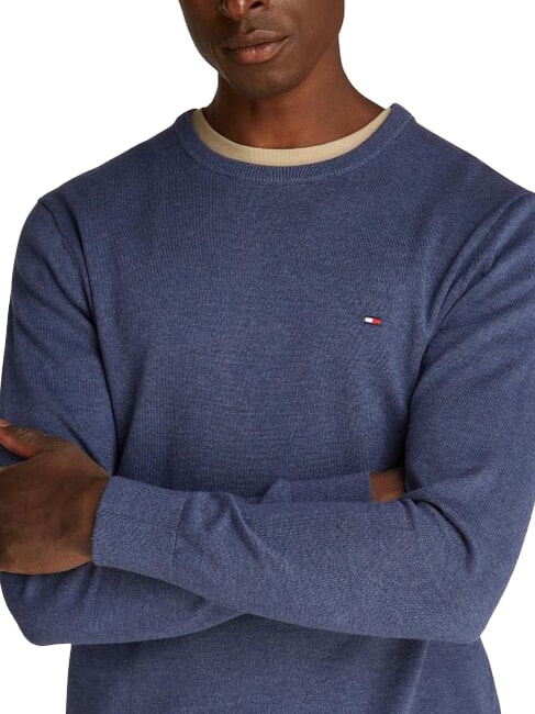 TH Pullover mit Mikrologo und Rundhalsausschnitt &Auml;g&auml;isches Meer Heidekraut - Herrenpullover