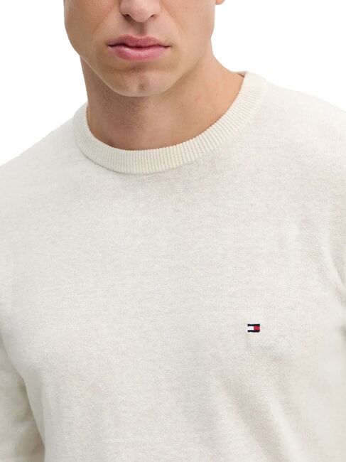 TH Pullover aus Leinenmischgewebe mit Rundhalsausschnitt Elfenbeinbl&uuml;tenblatt - Herrenpullover