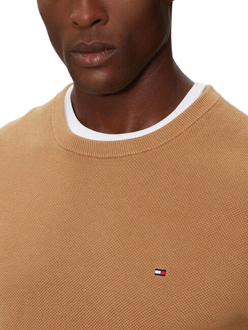TH Wabenf&ouml;rmiger Rundhalspullover Safari-Leinwand - Herrenpullover