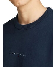 TOMMY HILFIGER TH JEANS Rundhalspullover mit Logostickerei dunkle Nachtmarine - Herrenpullover - 3