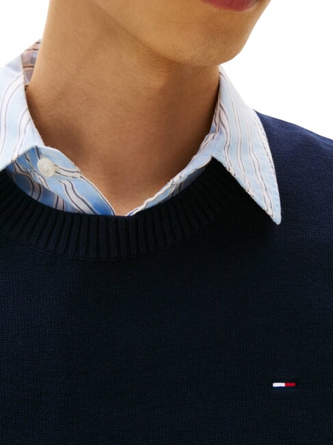 TH JEANS Baumwollpullover mit Rundhalsausschnitt dunkle Nachtmarine - Herrenpullover