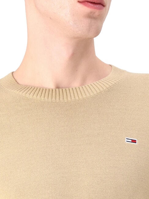 TH JEANS Baumwollpullover mit Rundhalsausschnitt Reliktbr&auml;une - Herrenpullover