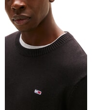 TOMMY HILFIGER TH JEANS Baumwollpullover mit Rundhalsausschnitt Schwarz - Herrenpullover - 3