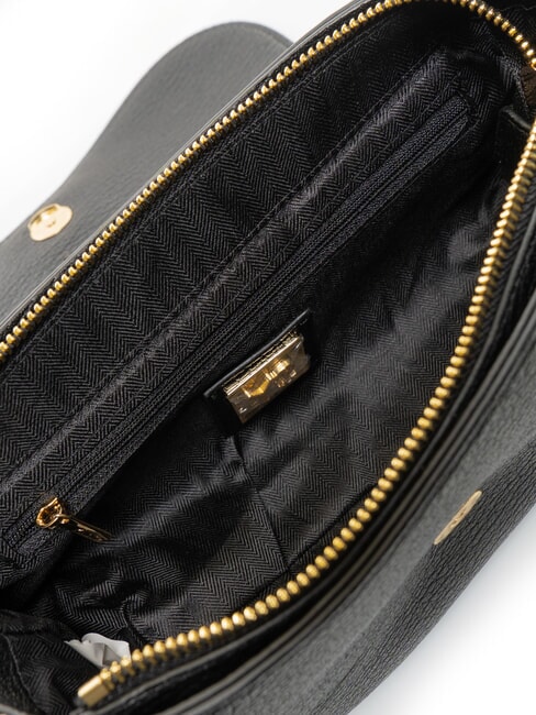 ROCKER Schultertasche mit Schnalle und Nieten SCHWARZ - Damentaschen