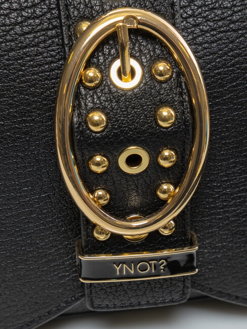 ROCKER Schultertasche mit Schnalle SCHWARZ - Damentaschen