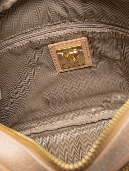 LUX Flache Clutch mit Schulterriemen Karamell - Damentaschen