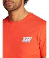 TOMMY HILFIGER TH JEANS Kurzarm-T-Shirt helles Zinnoberrot - Herren-T-Shirts - 3