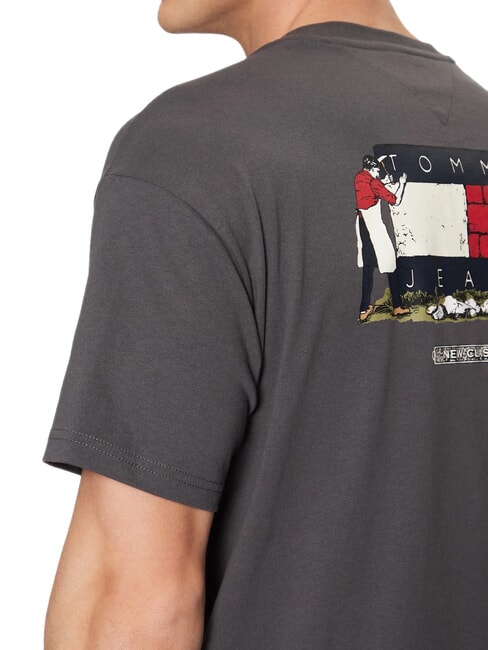 TH JEANS Kurzarm-T-Shirt mit lockerer Passform gewaschenes Schwarz - Herren-T-Shirts