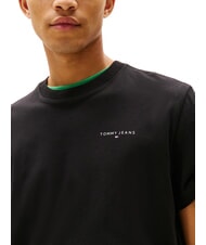TOMMY HILFIGER TH JEANS Kurz&auml;rmeliges T-Shirt mit Logodruck Schwarz - Herren-T-Shirts - 3