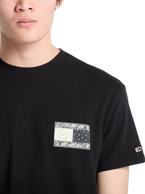 TH JEANS T-Shirt mit Paisley-Flaggenmuster Schwarz - Herren-T-Shirts