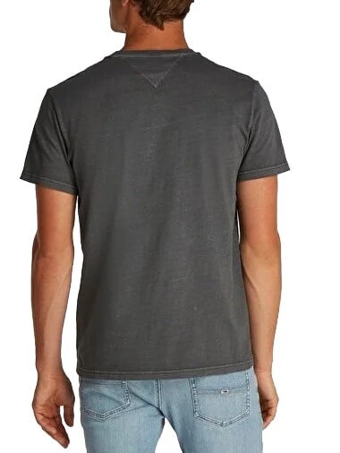 TH JEANS Kurz&auml;rmeliges T-Shirt mit Tasche gewaschenes Schwarz - Herren-T-Shirts
