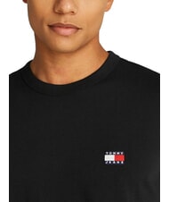 TOMMY HILFIGER TH JEANS Kurz&auml;rmeliges T-Shirt mit Logostickerei Schwarz - Herren-T-Shirts - 3