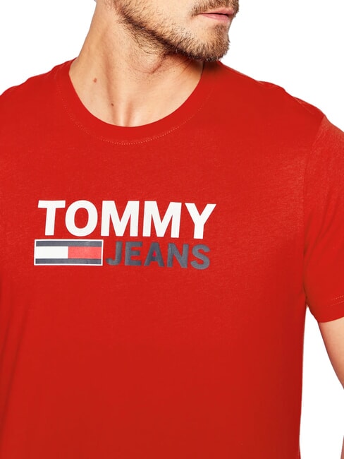 TH JEANS Kurz&auml;rmeliges T-Shirt mit Aufdruck tiefrot - Herren-T-Shirts