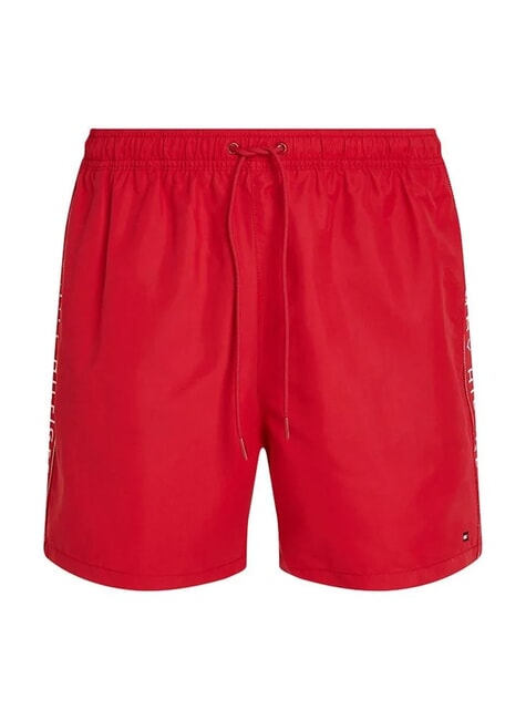 TH Schwimmboxer mit seitlichem Logo Mittelrot - Herrenbadehosen