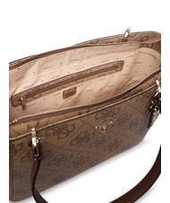 GUESS NOELLE 2 4G-Logo-Print-Schultertasche Latte-Logo / braun - Damentaschen - 4