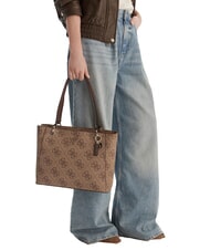 GUESS NOELLE 2 4G-Logo-Print-Schultertasche Latte-Logo / braun - Damentaschen - 5