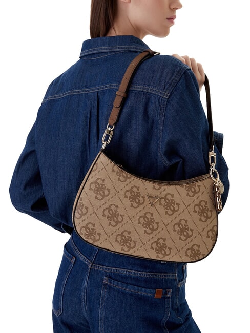 NOELLE 2 Schultertasche mit 4G-Logoprint Latte-Logo / braun - Damentaschen