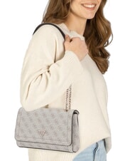 GUESS NOELLE 2 Wandelbare Tasche mit Klappe Logo in dunklem Taupe - Damentaschen - 4