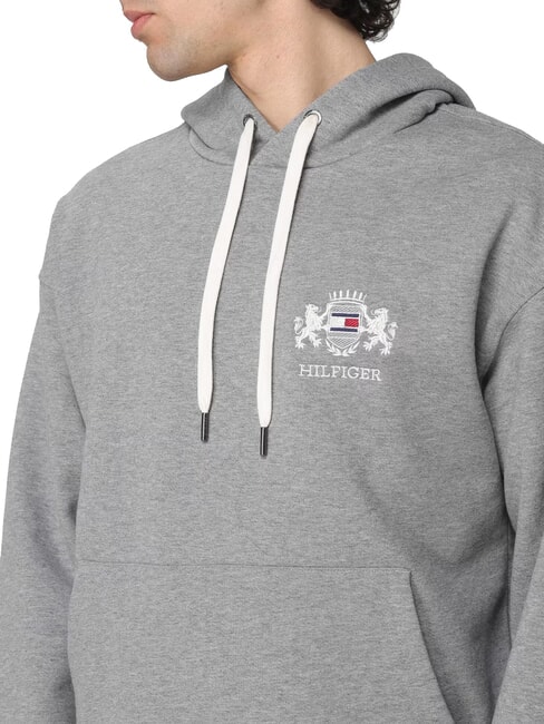 TH Kapuzenpullover mit Wappen mittelgrau meliert - Sweatshirts Herren