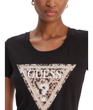 GUESS LEO TRIANGLE Kurzarm-T-Shirt jetbla - T-Shirts und Tops f&uuml;r Damen - 3
