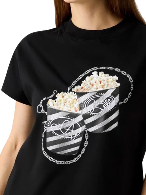 POPCORN Baumwoll-T-Shirt jetbla - T-Shirts und Tops f&uuml;r Damen