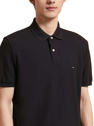 TH Kurz&auml;rmeliges Poloshirt aus Baumwolle ck schwarz - Herren-Polo-Shirts/Herren-Polo-Shirt/Herrenpoloshirt/Herrenpoloshirts