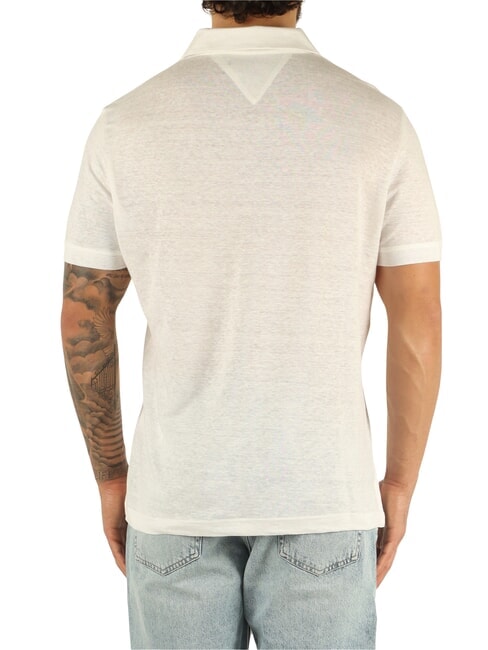 TH Kurz&auml;rmeliges Leinen-Polohemd Wei&szlig; - Herren-Polo-Shirts/Herren-Polo-Shirt/Herrenpoloshirt/Herrenpoloshirts