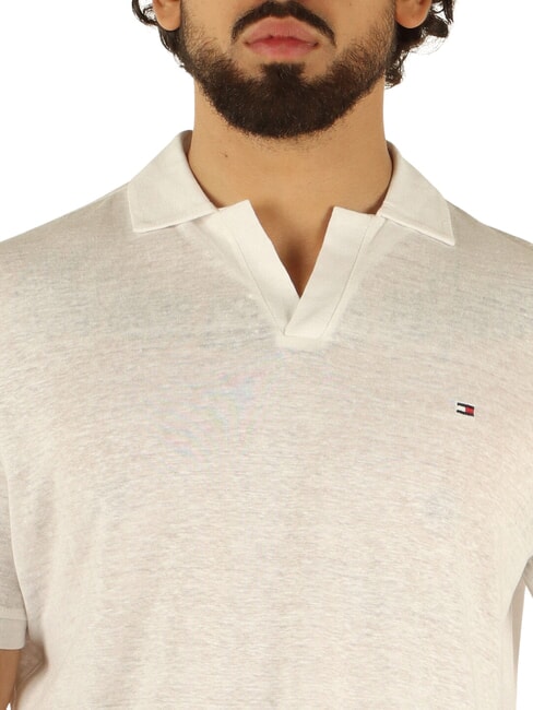 TH Kurz&auml;rmeliges Leinen-Polohemd Wei&szlig; - Herren-Polo-Shirts/Herren-Polo-Shirt/Herrenpoloshirt/Herrenpoloshirts