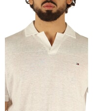 TOMMY HILFIGER TH Kurz&auml;rmeliges Leinen-Polohemd Wei&szlig; - Herren-Polo-Shirts/Herren-Polo-Shirt/Herrenpoloshirt/Herrenpoloshirts - 3