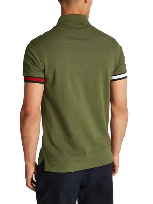 TH Kurz&auml;rmeliges Poloshirt mit elastischem Logo Armeegr&uuml;n - Herren-Polo-Shirts/Herren-Polo-Shirt/Herrenpoloshirt/Herrenpoloshirts