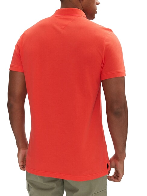 TH JEANS Kurz&auml;rmeliges Poloshirt mit Flagge helles Zinnoberrot - Herren-Polo-Shirts/Herren-Polo-Shirt/Herrenpoloshirt/Herrenpoloshirts