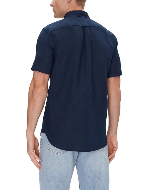 TH Kurz&auml;rmeliges Hemd mit Knopfleiste Carbon Navy - Herrenhemden