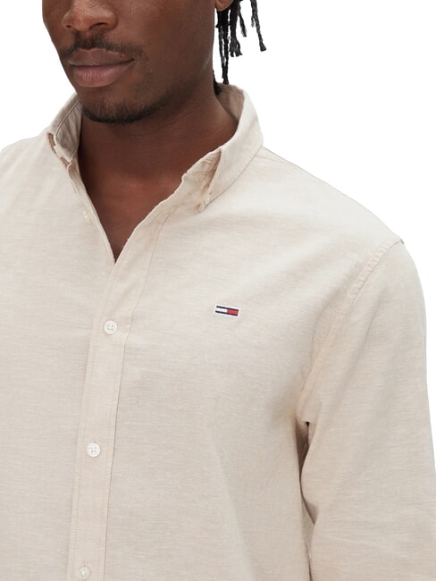 TH JEANS Lang&auml;rmeliges Hemd aus Leinenmischgewebe Reliktbr&auml;une - Herrenhemden