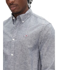 TOMMY HILFIGER TH JEANS Lang&auml;rmeliges Hemd aus Leinenmischgewebe dunkle Nachtmarine - Herrenhemden - 3
