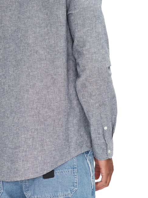 TH JEANS Lang&auml;rmeliges Hemd aus Leinenmischgewebe dunkle Nachtmarine - Herrenhemden